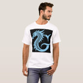 Dragon Styled Letter G, Dragon Alphabet, Monogram T-Shirt (Vorne ganz)
