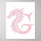 Dragon Styled Letter G, Dragon Alphabet, Monogramm Foliendrucke (Vorderseite)