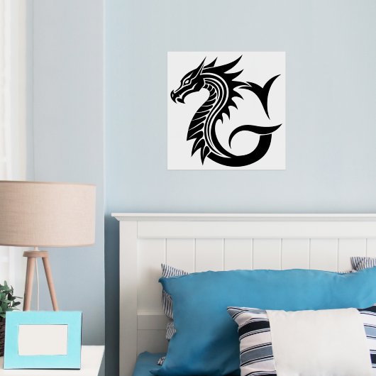Dragon Styled Letter G, Dragon Alphabet, Monogramm Foliendrucke (In Situ (Schlafzimmer))