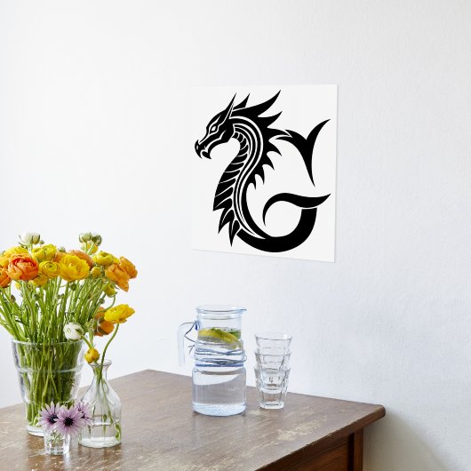 Dragon Styled Letter G, Dragon Alphabet, Monogramm Foliendrucke (Ablage(Küche))