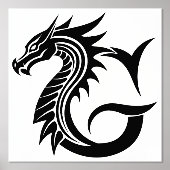 Dragon Styled Letter G, Dragon Alphabet, Monogramm Foliendrucke (Vorderseite)