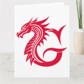 Dragon Styled Letter G, Dragon Alphabet, Monogramm Karte (Vorderseite)