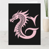 Dragon Styled Letter G, Dragon Alphabet, Monogramm Karte (Vorderseite)