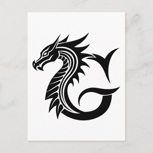 Dragon Styled Letter G, Dragon Alphabet, Monogramm Postkarte (Vorderseite)