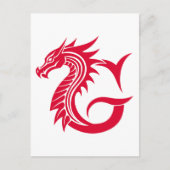 Dragon Styled Letter G, Dragon Alphabet, Monogramm Postkarte (Vorderseite)