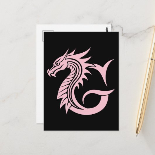 Dragon Styled Letter G, Dragon Alphabet, Monogramm Postkarte (Vorderseite/Rückseite Beispiel)
