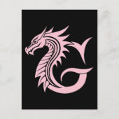 Dragon Styled Letter G, Dragon Alphabet, Monogramm Postkarte (Vorderseite)