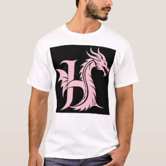 Dragon Styled Letter H, Dragon Alphabet, Monogram T-Shirt