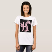 Dragon Styled Letter H, Dragon Alphabet, Monogram T-Shirt (Vorne ganz)