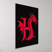 Dragon Styled Letter H, Dragon Alphabet, Monogramm Foliendrucke (Ablage )