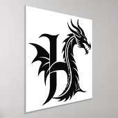 Dragon Styled Letter H, Dragon Alphabet, Monogramm Foliendrucke (Ablage )