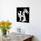 Dragon Styled Letter H, Dragon Alphabet, Monogramm Foliendrucke (Ablage(Küche))