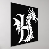 Dragon Styled Letter H, Dragon Alphabet, Monogramm Foliendrucke (Ablage )