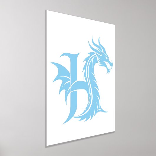 Dragon Styled Letter H, Dragon Alphabet, Monogramm Foliendrucke (Ablage )