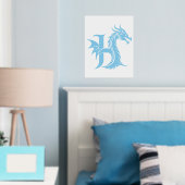 Dragon Styled Letter H, Dragon Alphabet, Monogramm Foliendrucke (In Situ (Schlafzimmer))