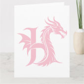 Dragon Styled Letter H, Dragon Alphabet, Monogramm Karte (Vorderseite)