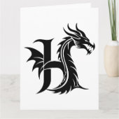 Dragon Styled Letter H, Dragon Alphabet, Monogramm Karte (Vorderseite)