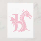 Dragon Styled Letter H, Dragon Alphabet, Monogramm Postkarte (Vorderseite)