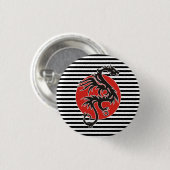 Dragon Sun - Schwarz-Weiß + Ihre Ideen Button (Vorne & Hinten)