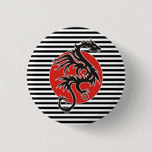 Dragon Sun - Schwarz-Weiß + Ihre Ideen Button
