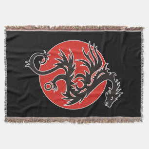 Dragon Sun - Schwarz-Weiß + Ihre Ideen Decke