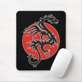 Dragon Sun - Schwarz-Weiß + Ihre Ideen Mousepad (Mit Mouse)