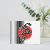 Dragon Sun - Schwarz-Weiß + Ihre Ideen Postkarte (Stehend Vorderseite)