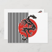 Dragon Sun - Schwarz-Weiß + Ihre Ideen Postkarte (Vorne/Hinten)