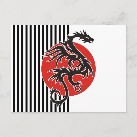 Dragon Sun - Schwarz-Weiß + Ihre Ideen Postkarte (Vorderseite)