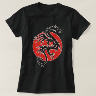 Dragon Sun - Schwarz-Weiß + Ihre Ideen T-Shirt