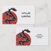Dragon Sun - Schwarz-Weiß + Ihre Ideen Visitenkarte (Vorne/Hinten)