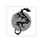 Dragon Sun verlassen - Schwarz-Weiß + Ihre Ideen Gummistempel (Prägung)