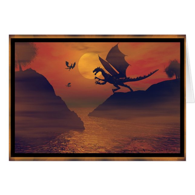Dragon Sunset Card (Vorderseite (Horizontal))