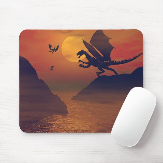 Dragon Sunset Mousepad (Mit Mouse)