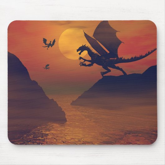 Dragon Sunset Mousepad (Vorne)