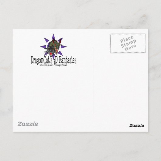 Dragon Sunset Postcard Postkarte (Rückseite)