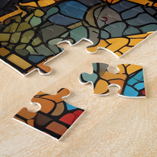 Dragon Swirl im mehrfarbigen Mosaikdesign Puzzle (Seite)