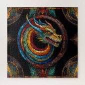 Dragon Swirl im mehrfarbigen Mosaikdesign Puzzle (Vertikal)