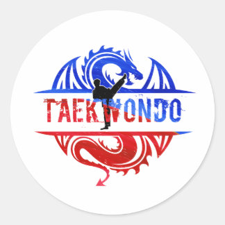 Dragon Taekwondo Runder Aufkleber