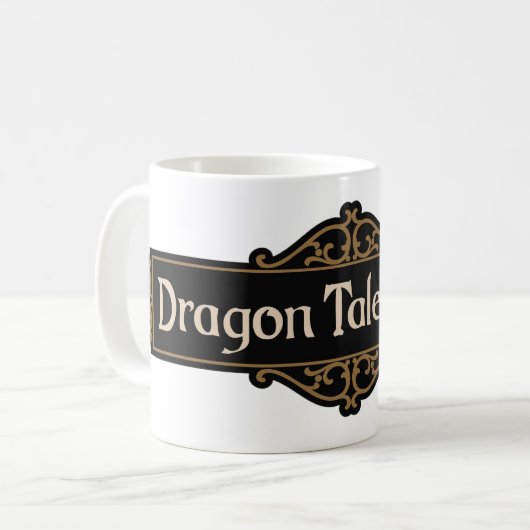 Dragon Tale Books Sign Kaffeetasse (Vorderseite Links)
