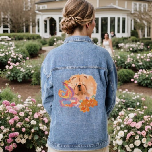 DRAGON-TALEZ-CHOW-Kunst auf der Rückseite Jeansjacke
