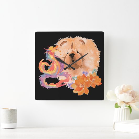 DRAGON-TALEZ: Jahr des Drachen Quadratische Wanduhr (Zuhause)