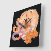 DRAGON-TALEZ: Jahr des Drachen Quadratische Wanduhr (Winkel)