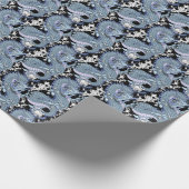 Dragon Tattoo Art Lila und blau Geschenkpapier (Ecke)
