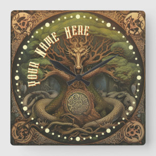 Dragon Tattoo Inspiriert keltische Kunst Quadratische Wanduhr