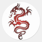 Dragon Tattoo - Rot Runder Aufkleber (Vorderseite)