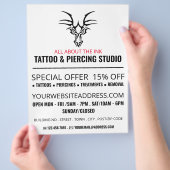 Dragon Tattoo, Tattoo & Body Piercing Studio Flyer (Hand)