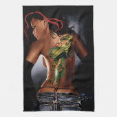 Dragon Tattoo Woman Geschirrtuch (Vertikal)