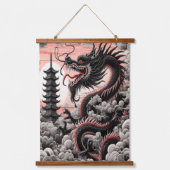 Dragon Temple Tapestry Wandteppich Mit Holzrahmen (Vorderseite)