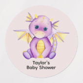 Dragon Themed Baby Shower Labels Etiketten (Design 1)